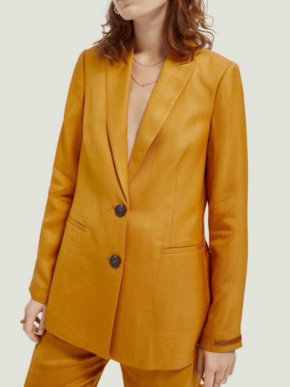 Scotch & Soda Women's Rust-Orange Blazer with Pink Lining